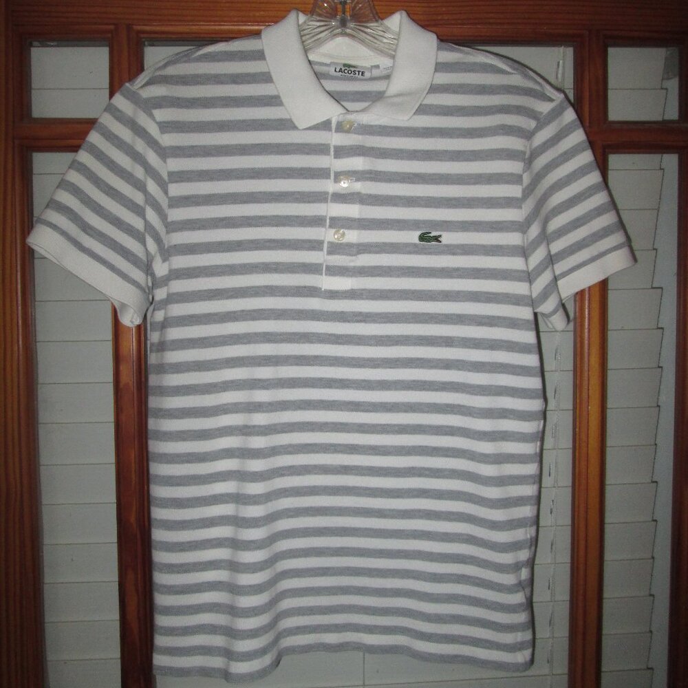 Lacoste Regular Fit Polo Shirt Men's 3 Striped 100% Cotton